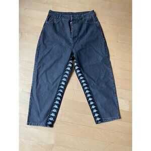 Kappa BNWT mens jeans "222 Banda Bibo" wide leg NEW gray/black button fly